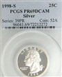 1998-S 25C Silver PR69DCAM