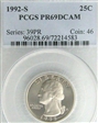 1992-S 25C PR69DCAM