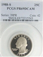 1988-S 25C PR69DCAM