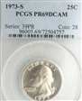 1973-S 25C PR69DCAM