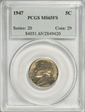 1947 5C MS65FS