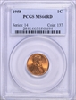 1958 1C MS66RD