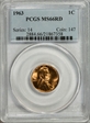 1963 1C MS66RD