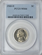 1960-D 5C MS66