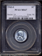 1943-S 1C MS67