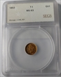 1852 $1 GOLD LIBERTY MS-63  SEGS