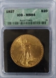 1927  $20 GOLD ST GAUDENS MS-64 ICG