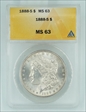 1888 S   MORGAN ANACS 63
