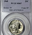 1968 25C MS67