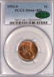 1953-S 1C MS66+ RD