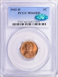 1942-D 1C MS66RD