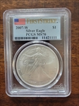 2007-W $1 Burnished Silver Eagle First Strike SP70