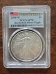2008-W $1 Burnished Silver Eagle First Strike SP70