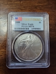 2008 $1 Silver Eagle First Strike MS70