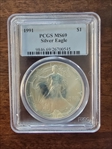 1991 $1 Silver Eagle MS69