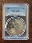 1987 $1 Silver Eagle MS69