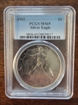 1992 $1 Silver Eagle MS69