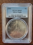 1990 $1 Silver Eagle MS69