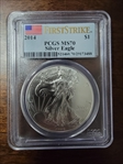 2014 $1 Silver Eagle First Strike MS70