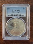 1995 $1 Silver Eagle MS69