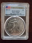 2011-S $1 Silver Eagle 25th Anniversary Set First Strike MS70