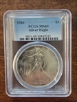 1986 $1 Silver Eagle MS69