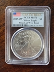 2015-(W) $1 Silver Eagle Struck at West Point First Strike MS70