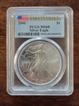 2000 $1 Silver Eagle First Strike MS68