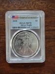 2018 $1 Silver Eagle First Strike MS70