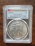 2018-W $1 Burnished Silver Eagle First Strike SP70