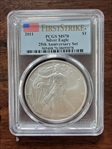 2011 $1 Silver Eagle 25th Anniversary Set First Strike MS70