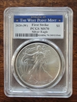 2020-(W) $1 Silver Eagle Struck at West Point First Strike MS70