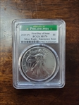 2020-(P) $1 Silver Eagle - Emergency Issue Struck at Philadelphia First Day of Issue MS70