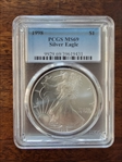 1998 $1 Silver Eagle MS69