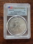 2020-W $1 Burnished Silver Eagle First Strike SP70