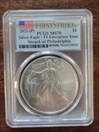 2021-(P) $1 Silver Eagle - T1 Emergency Issue Struck at Philadelphia First Strike MS70