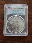 2020-(S) $1 Silver Eagle - Emergency Issue Struck at San Francisco First Strike MS70