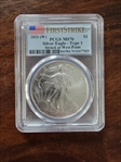 2021-(W) $1 Silver Eagle - Type 1 Struck at West Point First Strike MS70