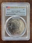 2021 $1 Morgan Dollar 100th Anniversary First Day of Issue MS69