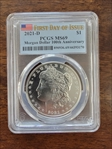 2021-D $1 Morgan Dollar 100th Anniversary First Day of Issue MS69