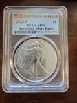 2022-W $1 Burnished Silver Eagle First Day of Issue SP70