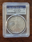 2004-(W) $1 Silver Eagle Struck at West Point First Strike MS70