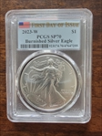 2023-W $1 Burnished Silver Eagle First Day of Issue SP70