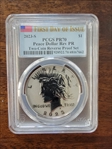 2023-S $1 Peace Dollar Rev PR Two-Coin Reverse Proof Set First Day of Issue PR70