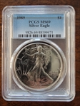 1989 $1 Silver Eagle MS69