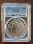 1921 $1 Morgan MS64
