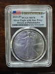 2024-(P) $1 Silver Eagle with Star Privy Struck at Philadelphia First Strike MS70