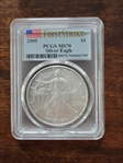 2005 $1 Silver Eagle First Strike MS70