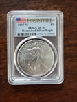 2017-W $1 Burnished Silver Eagle First Strike SP70