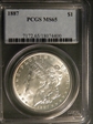 1887 $1 MS65